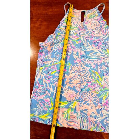 Lilly Pulitzer Halter Top Ruffle Sleeve , Jellyfish, Squid Print , Sz M - Picture 6 of 8